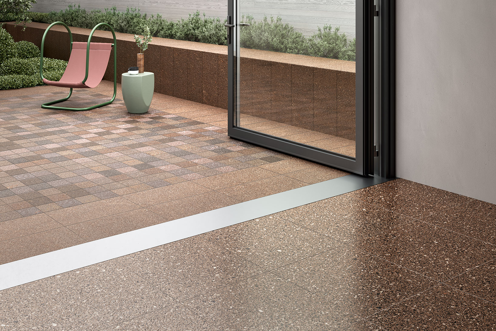 Ceramiche-Coem_Porfirica_Aglo-Brown-60x60_Brown-30x60_Mix-Warm-15x15_piastrelle-da-esterno-1