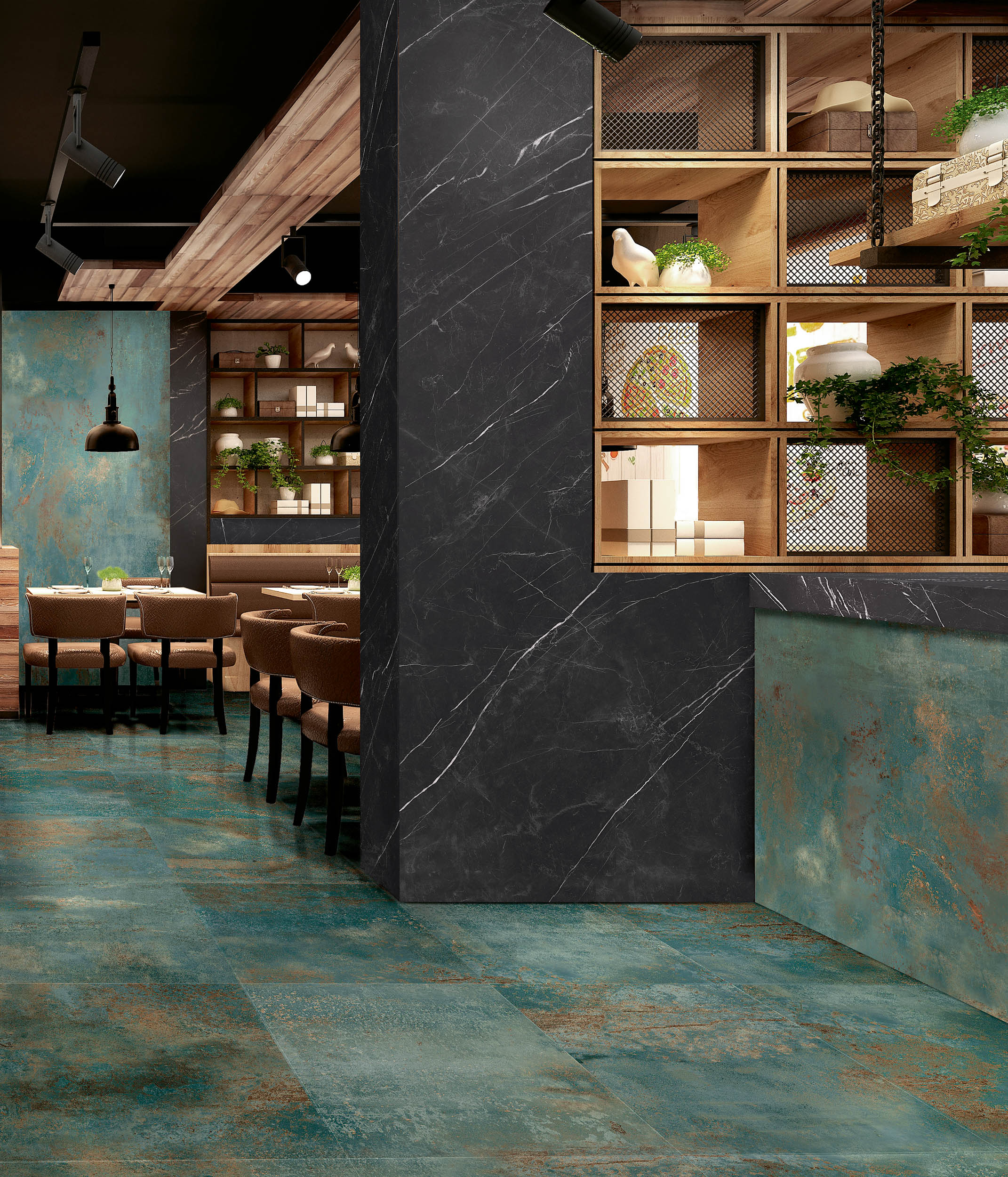 3d render luxury restaurant