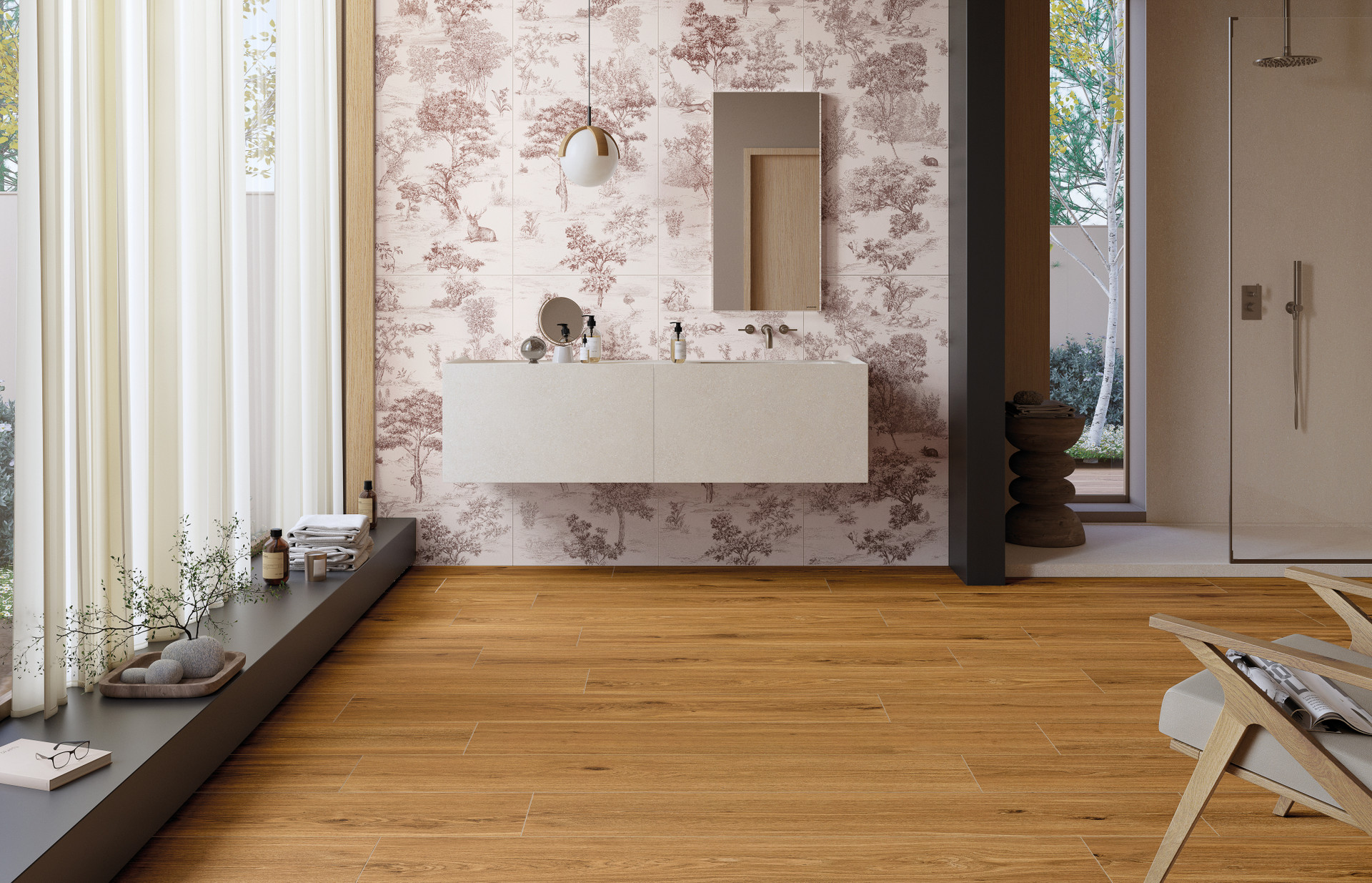 Izumi IZ08 Miele Classico 20x120 Papier Maison Purple Bathroom