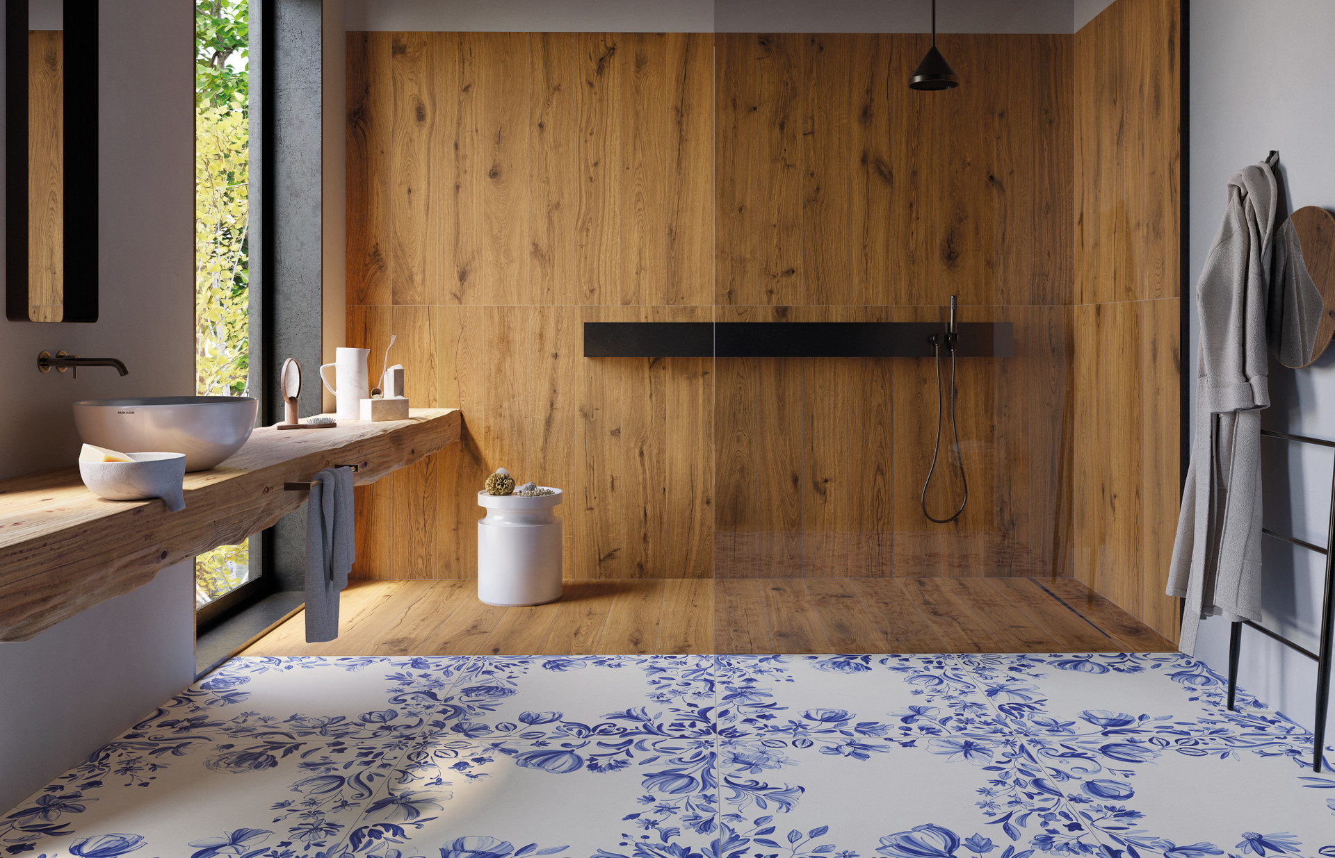 Izumi IZ09 Miele Autentico 20x120 Bathroom (2)