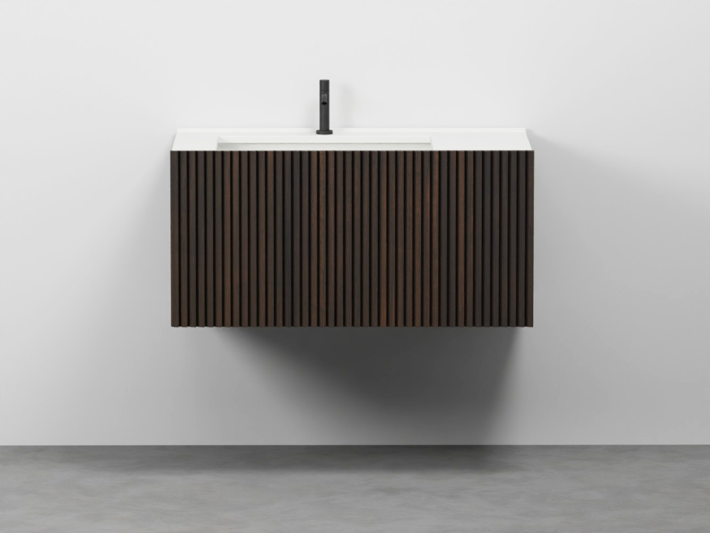 Filo cabinet 90 with front drawer in solid wooden strips