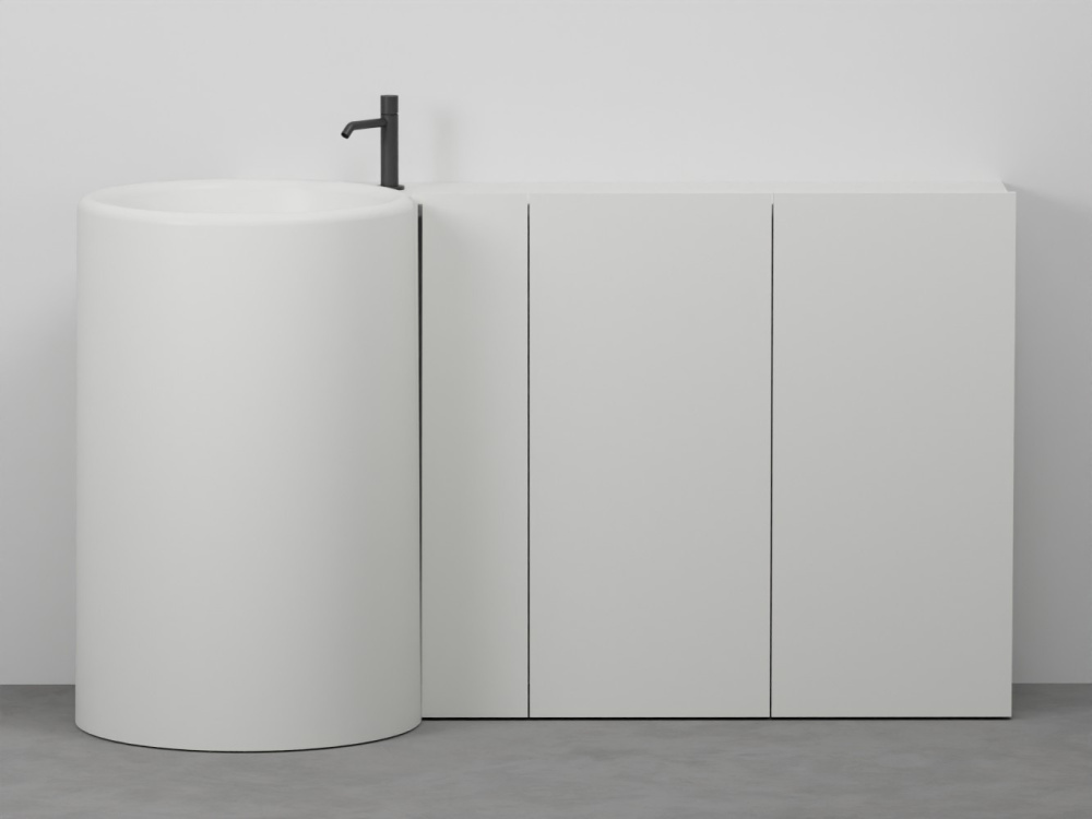 Itaca freestanding washbasin with floor-standing cabinet 128