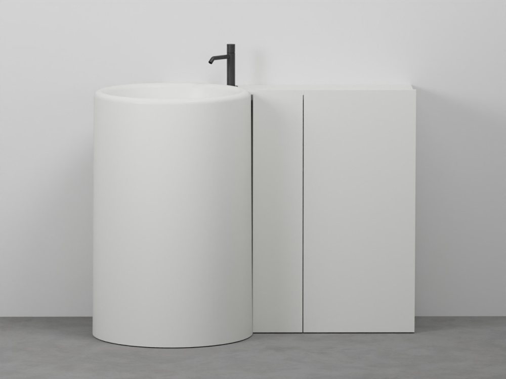 Itaca freestanding washbasin with floor-standing cabinet 90
