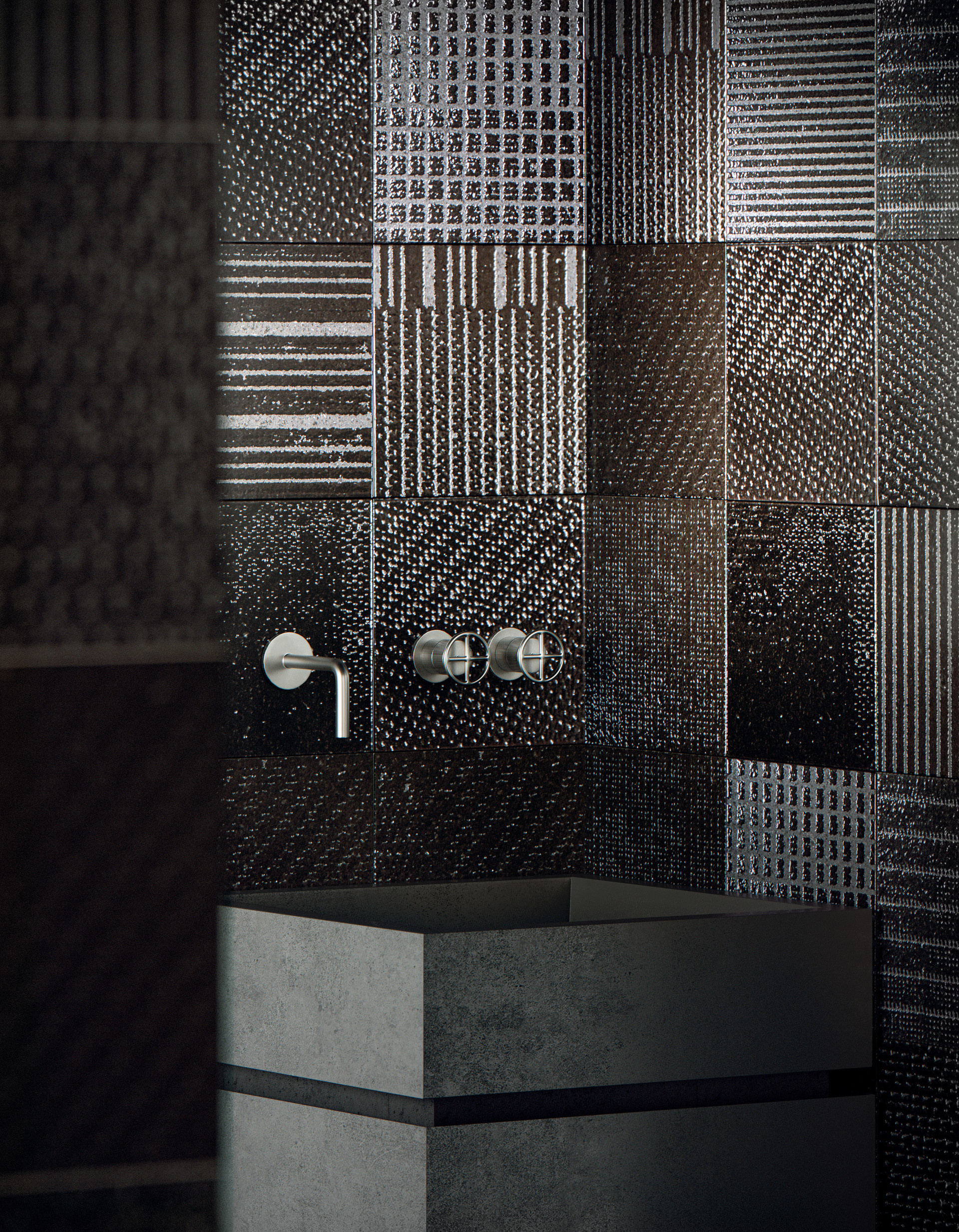 Oltrenero OL02 Poems Nero 20x20 Bathroom