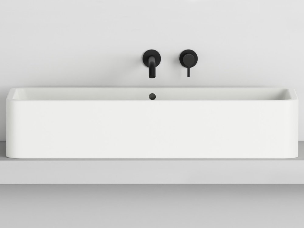 Rectangular on top washbasin 100 with overflow
