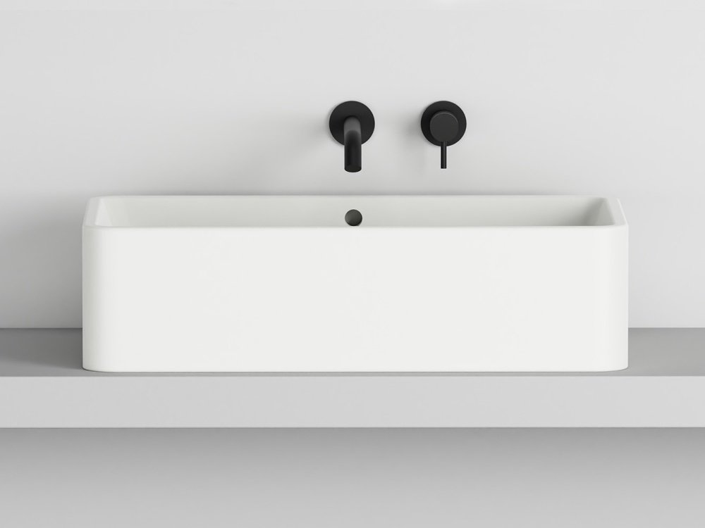 Rectangular on top washbasin 75 with overflow