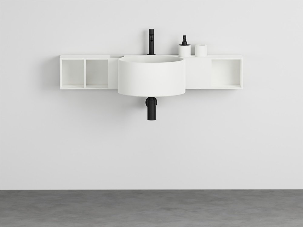 Sella wall-hung washbasin with cabinet